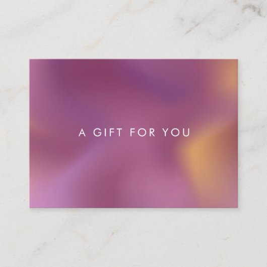 certificat cadeau métallique à l'ombre rose (Devant)