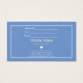 Certificat cadeau minimal, moderne Cornflower Blue (Dos)