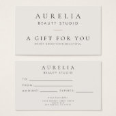 Certificat Cadeau Minimal Simple (Devant & derrière)
