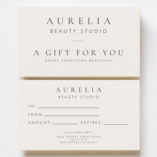 Certificat Cadeau Minimal Simple
