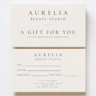 Certificat Cadeau Minimal Simple