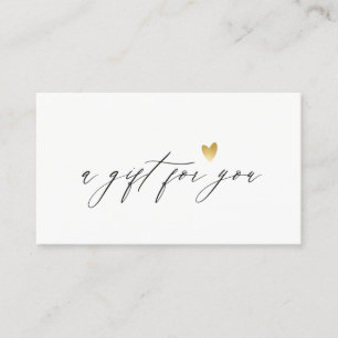 Certificat cadeau minimal simple Gold Heart