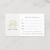 Certificat cadeau minimal simple Gold Heart (Dos)