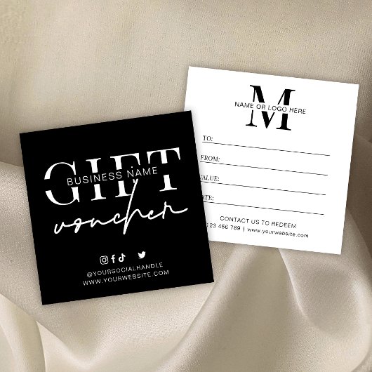 Certificat cadeau minimaliste pour entreprise Logo