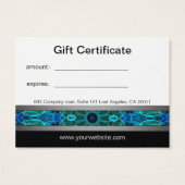 Certificat cadeau moderne Blue & Green Gems (Dos)