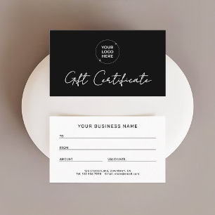 Certificat Cadeau Moderne   Nom de l'entreprise av