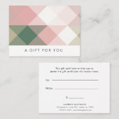 certificat cadeau moderne pastel géométrique (Devant / Derrière)