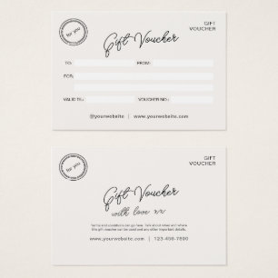 Certificat cadeau Neutral Modern Business Voucher