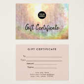 Certificat cadeau Neutral Pastel Rainbow Grunge (Devant & derrière)