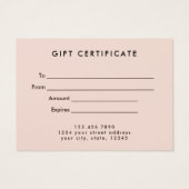 Certificat cadeau Neutral Pastel Rainbow Grunge (Dos)