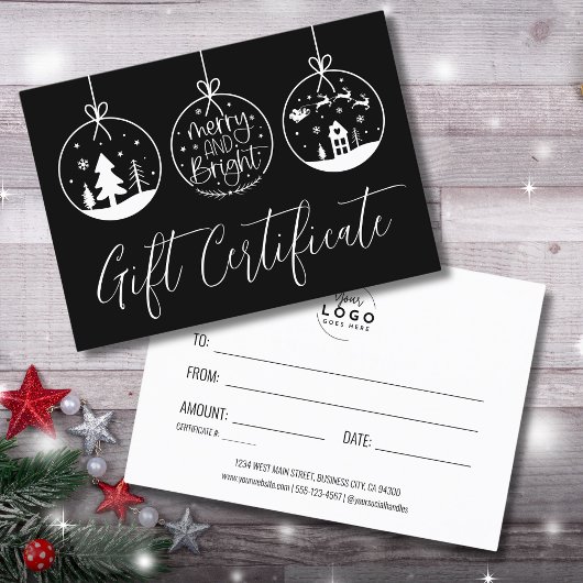 Certificat cadeau Noël d'hiver