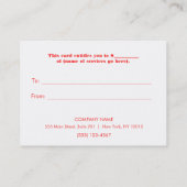 Certificat cadeau Noël / Vacances (Dos)