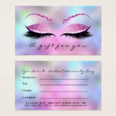 Certificat cadeau Ombre Pink Lash Extension Maquil (Devant & derrière)