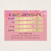 Certificat cadeau ongles gouttes de maquillage che (Dos)