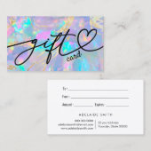 certificat cadeau opale violet (Devant / Derrière)