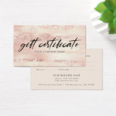 Certificat cadeau or Rose élégant (Bureau)