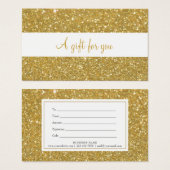 Certificat Cadeau Pailleté Or Chic (Devant & derrière)