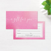 Certificat Cadeau Paillettes Rose Chic (Bureau)