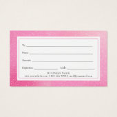 Certificat Cadeau Paillettes Rose Chic (Dos)