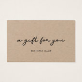 Certificat cadeau papier simple kraft (Devant)