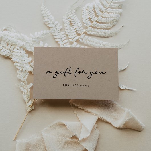 Certificat cadeau papier simple kraft