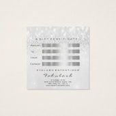 Certificat cadeau Parties scintillant argent Lashe (Dos)
