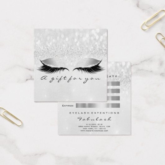 Certificat cadeau Parties scintillant argent Lashe (Bureau)