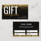 Certificat cadeau parties scintillant Gold  (Devant / Derrière)