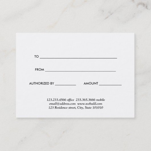 Certificat cadeau Parties scintillant or Elegant m (Dos)