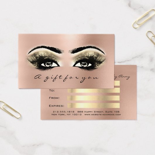 Certificat cadeau Peach Rose Gold Lashes Maquillag (Bureau)