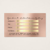 Certificat cadeau Peach Rose Gold Lashes Maquillag (Dos)