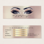 Certificat cadeau Pearly Pink Gold Lashes Maquilla (Devant & derrière)
