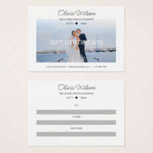 Certificat cadeau photo mariage
