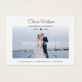 Certificat cadeau photo mariage (Devant)