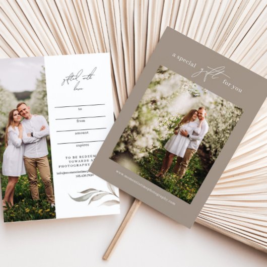 Certificat cadeau photo moderne | Carte cadeau