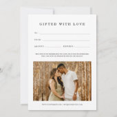 Certificat cadeau photo moderne | Carte cadeau (Dos)