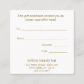 Certificat cadeau Pink Floral Watercolor (Dos)