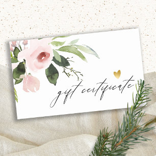 Certificat cadeau Pink Peony Flore Aquarelle
