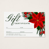 Certificat cadeau Poinsettia Pine Greenergie Flora (Devant)