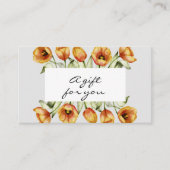 Certificat cadeau pour tulipes orange aquarelle (Devant)