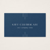 Certificat-cadeau professionnel Art Déco Navy EVER (Devant)
