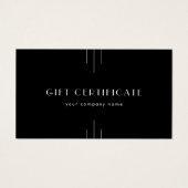 Certificat-cadeau professionnel Art Déco noir EVER (Devant)