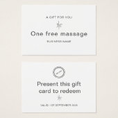 Certificat-cadeau professionnel de masseur (Devant & derrière)