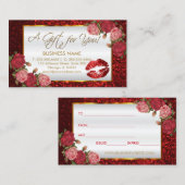 Certificat cadeau Red Lipstick Business (Devant / Derrière)