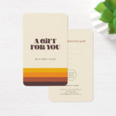 Certificat cadeau Retro 60s couleurs vintages (Bureau)