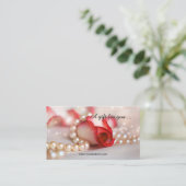 Certificat cadeau romantique Rose et perles (Debout devant)