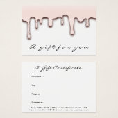 Certificat cadeau Rose de maquillage rose clous de (Devant & derrière)