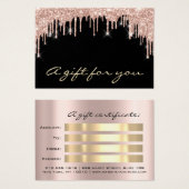 Certificat cadeau Rose Drives Lashes Maquillage Ar (Devant & derrière)