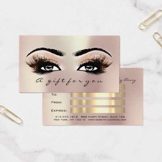 Certificat cadeau Rose Gold Lashes Extension Maqui (Bureau)