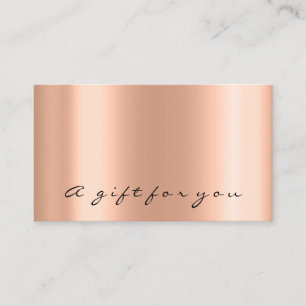 Certificat cadeau Rose Gold Metal Élégant Minimali